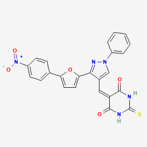 5-({3-[5-(4-nitrophenyl)-2-furyl]-1-phenyl-1H-pyrazol-4-yl}methylene)-2-thioxodihydro-4,6(1H,5H)-pyrimidinedione