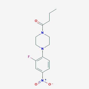 molecular formula C14H18FN3O3 B389583 1-[4-(2-fluoro-4-nitrophenyl)piperazin-1-yl]butan-1-one 