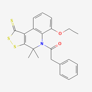 6-ethoxy-4,4-dimethyl-5-(phenylacetyl)-4,5-dihydro-1H-[1,2]dithiolo[3,4-c]quinoline-1-thione
