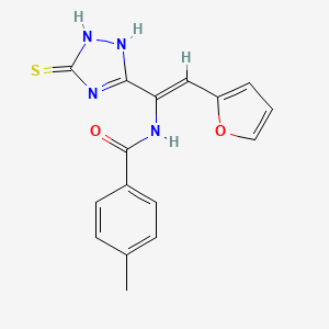 B3895874 N-[2-(2-furyl)-1-(5-thioxo-4,5-dihydro-1H-1,2,4-triazol-3-yl)vinyl]-4-methylbenzamide CAS No. 5876-05-1