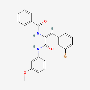 molecular formula C23H19BrN2O3 B3895900 N-[(E)-1-(3-bromophenyl)-3-(3-methoxyanilino)-3-oxoprop-1-en-2-yl]benzamide 