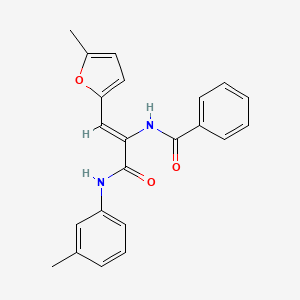 molecular formula C22H20N2O3 B3895929 N-[(Z)-3-(3-methylanilino)-1-(5-methylfuran-2-yl)-3-oxoprop-1-en-2-yl]benzamide 