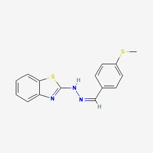molecular formula C15H13N3S2 B3895948 N-[(Z)-(4-methylsulfanylphenyl)methylideneamino]-1,3-benzothiazol-2-amine 