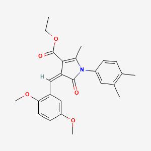 molecular formula C25H27NO5 B3895986 ethyl (4Z)-4-(2,5-dimethoxybenzylidene)-1-(3,4-dimethylphenyl)-2-methyl-5-oxo-4,5-dihydro-1H-pyrrole-3-carboxylate 