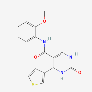 molecular formula C17H17N3O3S B3895988 N-(2-methoxyphenyl)-6-methyl-2-oxo-4-(3-thienyl)-1,2,3,4-tetrahydro-5-pyrimidinecarboxamide 