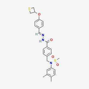 molecular formula C27H29N3O4S2 B3896063 N-(3,4-dimethylphenyl)-N-[4-({2-[4-(3-thietanyloxy)benzylidene]hydrazino}carbonyl)benzyl]methanesulfonamide 
