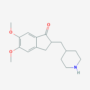 molecular formula C17H23NO3 B038961 5,6-Dimethoxy-2-(piperidin-4-ylmethyl)-2,3-dihydro-1H-inden-1-one CAS No. 120014-30-4