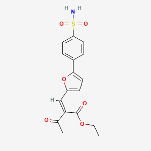molecular formula C17H17NO6S B3896132 ethyl (2Z)-3-oxo-2-[[5-(4-sulfamoylphenyl)furan-2-yl]methylidene]butanoate 