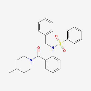 molecular formula C26H28N2O3S B3896184 N-benzyl-N-{2-[(4-methyl-1-piperidinyl)carbonyl]phenyl}benzenesulfonamide 