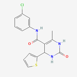 molecular formula C16H14ClN3O2S B3896269 N-(3-chlorophenyl)-6-methyl-2-oxo-4-(2-thienyl)-1,2,3,4-tetrahydro-5-pyrimidinecarboxamide 