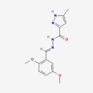 molecular formula C14H16N4O3 B3896305 N'-[(E)-(2,5-dimethoxyphenyl)methylidene]-3-methyl-1H-pyrazole-5-carbohydrazide 