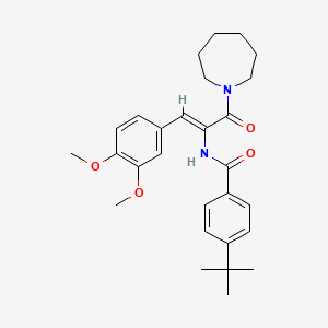 molecular formula C28H36N2O4 B3896327 N-[1-(1-azepanylcarbonyl)-2-(3,4-dimethoxyphenyl)vinyl]-4-tert-butylbenzamide 