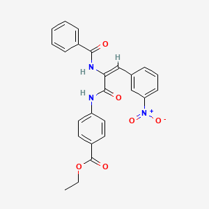 molecular formula C25H21N3O6 B3896372 ethyl 4-[[(E)-2-benzamido-3-(3-nitrophenyl)prop-2-enoyl]amino]benzoate 