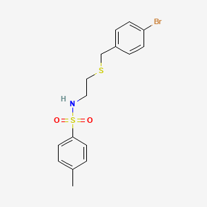 molecular formula C16H18BrNO2S2 B3896420 N-{2-[(4-bromobenzyl)thio]ethyl}-4-methylbenzenesulfonamide 