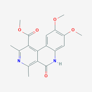 B389649 Methyl 8,9-dimethoxy-2,4-dimethyl-5-oxo-5,6-dihydrobenzo[c]-2,7-naphthyridine-1-carboxylate CAS No. 384815-57-0