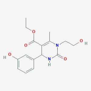 molecular formula C16H20N2O5 B389650 ethyl 1-(2-hydroxyethyl)-4-(3-hydroxyphenyl)-6-methyl-2-oxo-1,2,3,4-tetrahydropyrimidine-5-carboxylate 