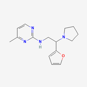 molecular formula C15H20N4O B3896560 N-[2-(furan-2-yl)-2-pyrrolidin-1-ylethyl]-4-methylpyrimidin-2-amine 
