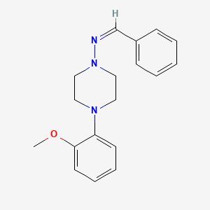 molecular formula C18H21N3O B3896691 N-benzylidene-4-(2-methoxyphenyl)-1-piperazinamine 
