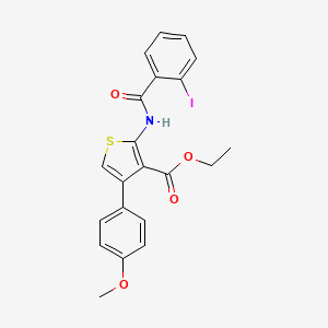 molecular formula C21H18INO4S B3896799 ethyl 2-[(2-iodobenzoyl)amino]-4-(4-methoxyphenyl)-3-thiophenecarboxylate 