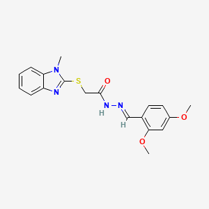 molecular formula C19H20N4O3S B3896886 N'-[(E)-(2,4-dimethoxyphenyl)methylidene]-2-[(1-methyl-1H-benzimidazol-2-yl)sulfanyl]acetohydrazide 