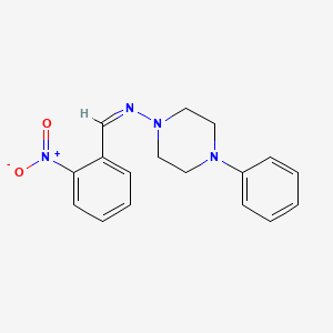 molecular formula C17H18N4O2 B3896896 N-(2-nitrobenzylidene)-4-phenyl-1-piperazinamine 