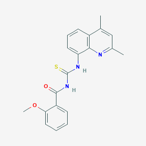 B3896967 N-{[(2,4-dimethyl-8-quinolinyl)amino]carbonothioyl}-2-methoxybenzamide CAS No. 5891-73-6