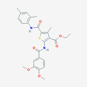 molecular formula C26H28N2O6S B389705 ETHYL 2-(3,4-DIMETHOXYBENZAMIDO)-5-[(2,4-DIMETHYLPHENYL)CARBAMOYL]-4-METHYLTHIOPHENE-3-CARBOXYLATE 