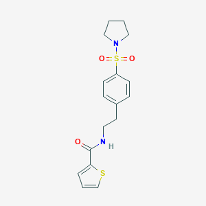 molecular formula C17H20N2O3S2 B389717 N-{2-[4-(pyrrolidin-1-ylsulfonyl)phenyl]ethyl}thiophene-2-carboxamide 