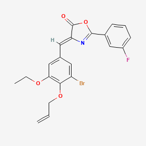 B3897203 4-[4-(allyloxy)-3-bromo-5-ethoxybenzylidene]-2-(3-fluorophenyl)-1,3-oxazol-5(4H)-one CAS No. 5894-72-4