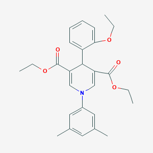 molecular formula C27H31NO5 B389729 3,5-DIETHYL 1-(3,5-DIMETHYLPHENYL)-4-(2-ETHOXYPHENYL)-1,4-DIHYDROPYRIDINE-3,5-DICARBOXYLATE 