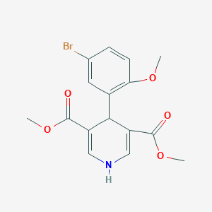 molecular formula C16H16BrNO5 B389730 Dimethyl 4-(5-bromo-2-methoxyphenyl)-1,4-dihydropyridine-3,5-dicarboxylate 
