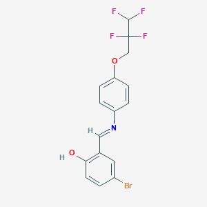 molecular formula C16H12BrF4NO2 B389731 4-bromo-2-[(E)-{[4-(2,2,3,3-tetrafluoropropoxy)phenyl]imino}methyl]phenol 