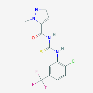 molecular formula C13H10ClF3N4OS B389751 N-[2-chloro-5-(trifluoromethyl)phenyl]-N'-[(1-methyl-1H-pyrazol-5-yl)carbonyl]thiourea 