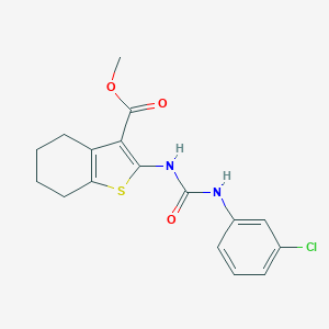 B389757 Methyl 2-{[(3-chloroanilino)carbonyl]amino}-4,5,6,7-tetrahydro-1-benzothiophene-3-carboxylate CAS No. 372978-30-8