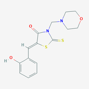 molecular formula C15H16N2O3S2 B389796 5-(2-Hydroxybenzylidene)-3-(4-morpholinylmethyl)-2-thioxo-1,3-thiazolidin-4-one 