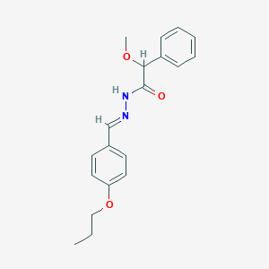 molecular formula C19H22N2O3 B389803 2-methoxy-2-phenyl-N'-(4-propoxybenzylidene)acetohydrazide 