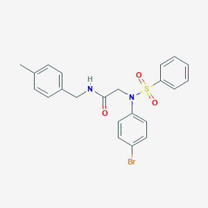 molecular formula C22H21BrN2O3S B389809 N~2~-(4-bromophenyl)-N-(4-methylbenzyl)-N~2~-(phenylsulfonyl)glycinamide 