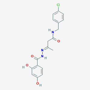 molecular formula C18H18ClN3O4 B389811 N-(4-chlorobenzyl)-3-[(2,4-dihydroxybenzoyl)hydrazono]butanamide 