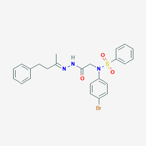 molecular formula C24H24BrN3O3S B389812 N-(4-bromophenyl)-N-{2-[2-(1-methyl-3-phenylpropylidene)hydrazino]-2-oxoethyl}benzenesulfonamide 