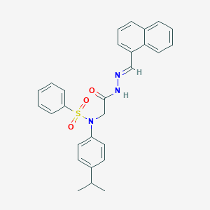 molecular formula C28H27N3O3S B389834 N-(4-isopropylphenyl)-N-{2-[2-(1-naphthylmethylene)hydrazino]-2-oxoethyl}benzenesulfonamide 