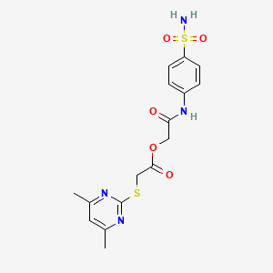B3898409 2-{[4-(aminosulfonyl)phenyl]amino}-2-oxoethyl [(4,6-dimethyl-2-pyrimidinyl)thio]acetate CAS No. 5912-38-9