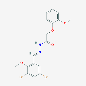 molecular formula C17H16Br2N2O4 B389853 N'-(3,5-dibromo-2-methoxybenzylidene)-2-(2-methoxyphenoxy)acetohydrazide 