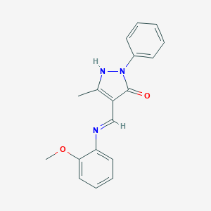 (4Z)-4-{[(2-methoxyphenyl)amino]methylidene}-3-methyl-1-phenyl-4,5-dihydro-1H-pyrazol-5-one