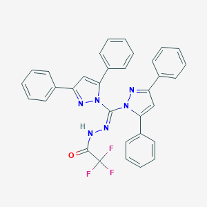 molecular formula C33H23F3N6O B389921 N'-[bis(3,5-diphenyl-1H-pyrazol-1-yl)methylene]-2,2,2-trifluoroacetohydrazide 