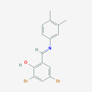 2,4-Dibromo-6-{[(3,4-dimethylphenyl)imino]methyl}phenol