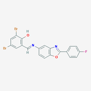 2,4-Dibromo-6-({[2-(4-fluorophenyl)-1,3-benzoxazol-5-yl]imino}methyl)phenol