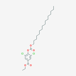 molecular formula C26H40Cl2O5 B038994 Benzoic acid, 3,5-dichloro-4-[[(hexadecyloxy)carbonyl]oxy]-, ethyl ester CAS No. 115895-09-5