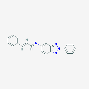 molecular formula C22H18N4 B389969 N-[2-(4-methylphenyl)-2H-1,2,3-benzotriazol-5-yl]-N-(3-phenyl-2-propenylidene)amine 