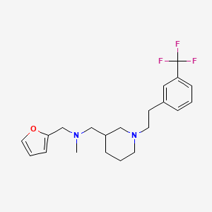 molecular formula C21H27F3N2O B3899963 N-(furan-2-ylmethyl)-N-methyl-1-[1-[2-[3-(trifluoromethyl)phenyl]ethyl]piperidin-3-yl]methanamine 