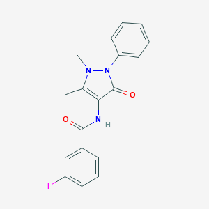 molecular formula C18H16IN3O2 B390004 N-(1,5-dimethyl-3-oxo-2-phenyl-2,3-dihydro-1H-pyrazol-4-yl)-3-iodobenzamide 